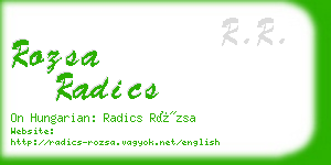 rozsa radics business card